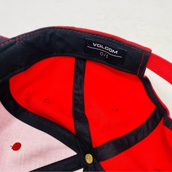 Volcom Embroidered Logo Red Baseball Hat OS - Picture 7 of 7